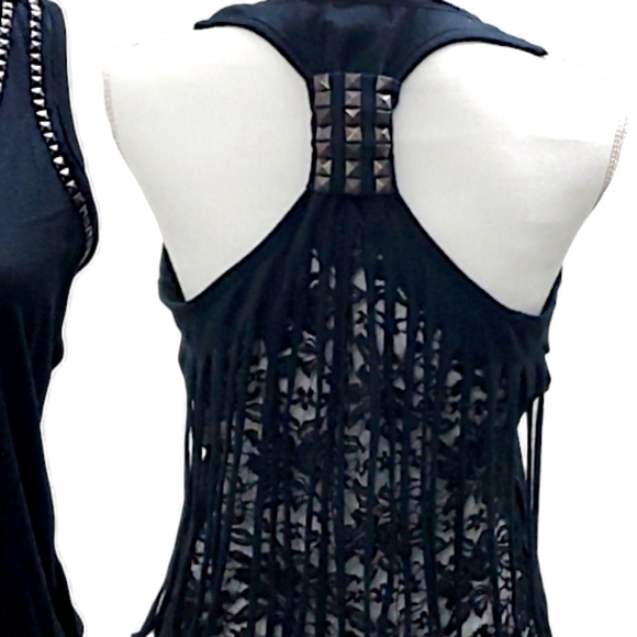 Hot topic black lace cutout tank top - Picture 3 of 10